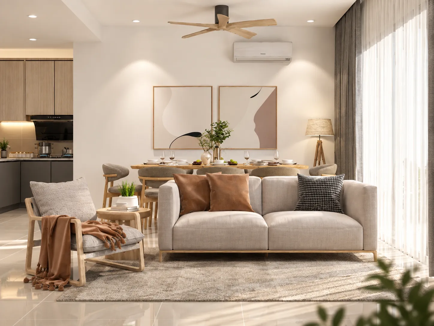 Bright neutral living room